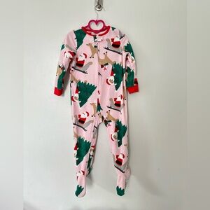 Carters Santa Fleece footie pajamas girls size 3